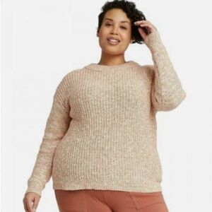 Ava & Viv | Crewneck Open Knit Pullover Sweater (2x)